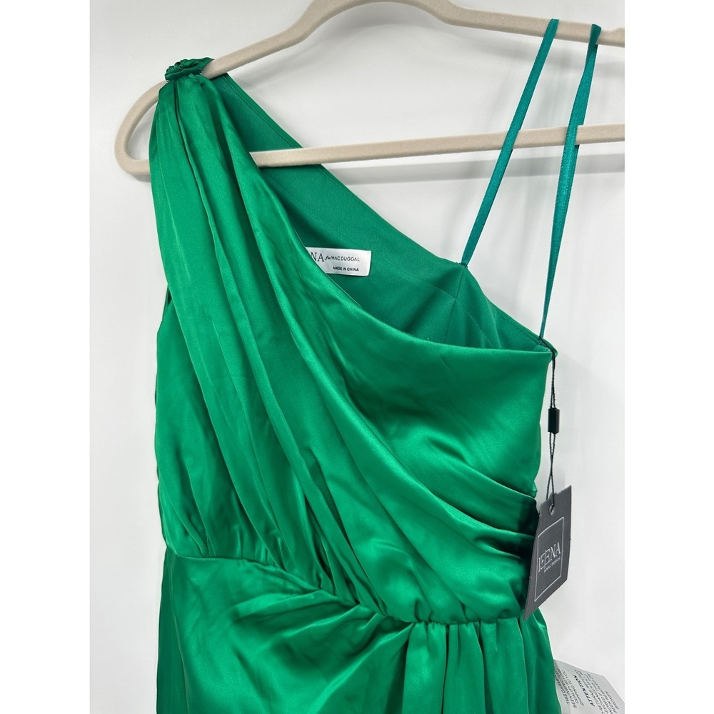 Mac Duggall Ieena 26654 Draped One Shoulder Satin Gown Emerald Green 2 NWT‎ - Picture 3 of 9